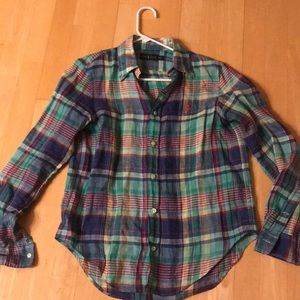 Ralph Lauren multi color button down shirt